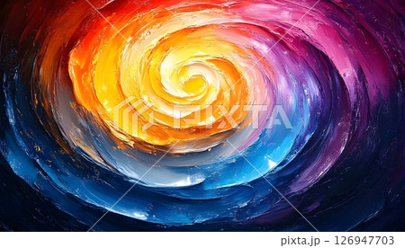 Vibrant swirling vortex of color, An abstract art creation with texture 126947703
