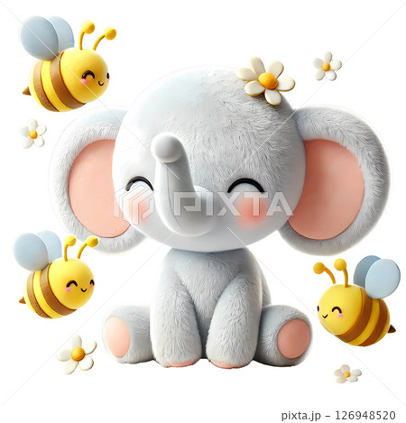 Elephant with bees 126948520
