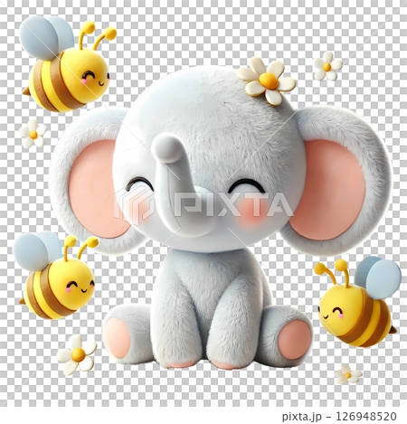 Elephant with bees 126948520