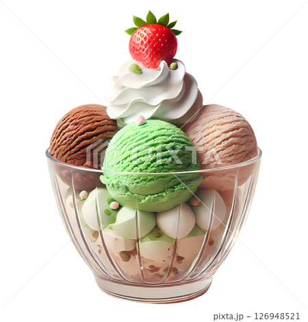 scoop of ice cream with strawberry 126948521