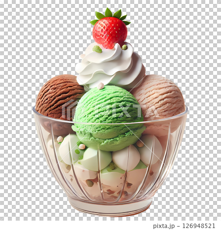 scoop of ice cream with strawberry 126948521