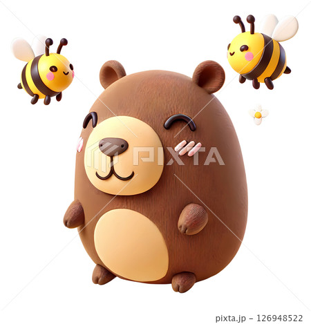 Capybara with bees  126948522