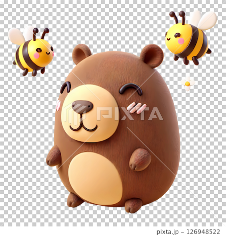 Capybara with bees  126948522