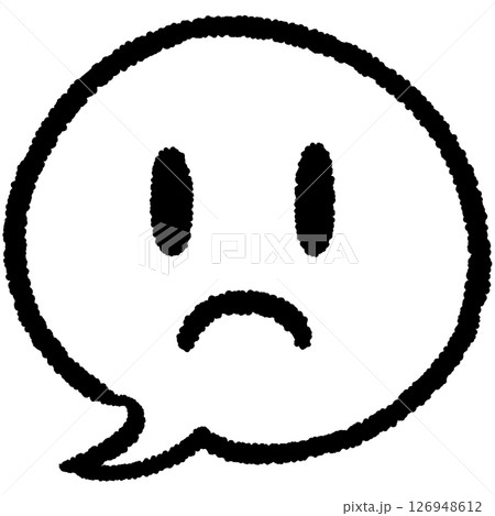 手描きのふきだしアイコン 顔マーク_不満 手描きのふきだしアイコン 顔マーク_不満 126948612