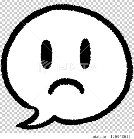 手描きのふきだしアイコン 顔マーク_不満 手描きのふきだしアイコン 顔マーク_不満 126948612