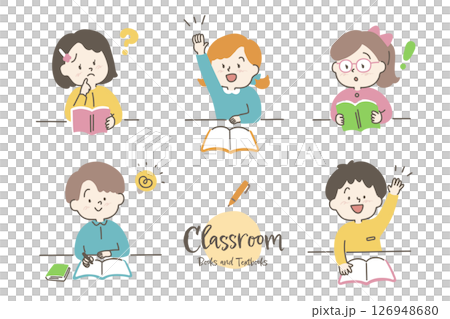 勉強をする子供たち 126948680