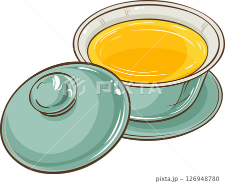 Gaiwan isolated Colored Detailed Illustration Gaiwan isolated Colored Detailed Illustration 126948780