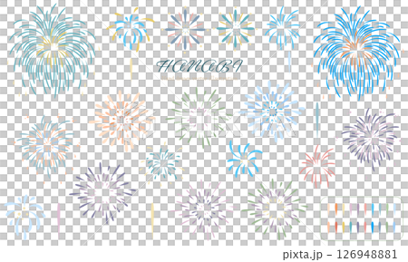 打ち上げ花火のベクターイラストセット 126948881