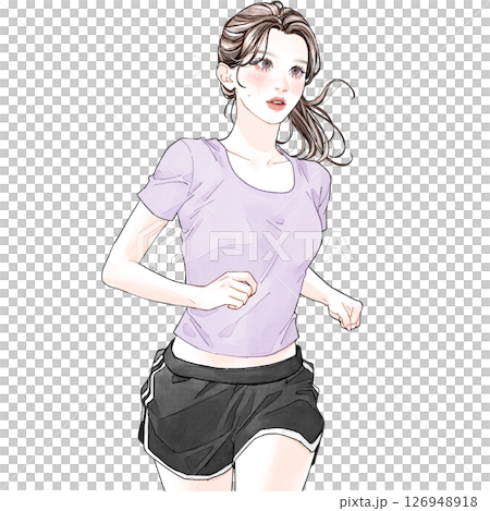 ジョギングしている女性 126948918