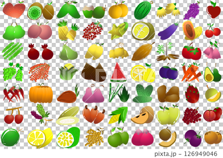 Illustration of types of fruit. Perfect for elements of cookbooks, magazines, newspapers, presentations, advertising Illustration of types of fruit. Perfect for elements of cookbooks, magazines, newspapers, presentations, advertising 126949046