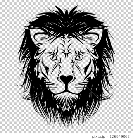 Illustration of tribal lion head mascot sticker. Perfect for tattoos, stickers, hats, clothes, logos, icons Illustration of tribal lion head mascot sticker. Perfect for tattoos, stickers, hats, clothes, logos, icons 126949062