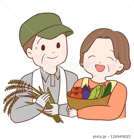 農業を営む中年夫婦(カラー) 126949085