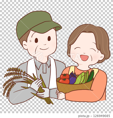 農業を営む中年夫婦(カラー) 126949085