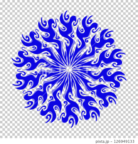 Blue tribal mandala icon with shadow. Perfect for logos, icons, items, tattoos, stickers, posters, banners, clothes, hats Blue tribal mandala icon with shadow. Perfect for logos, icons, items, tattoos, stickers, posters, banners, clothes, hats 126949133