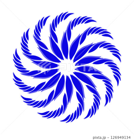 Blue tribal mandala icon with shadow. Perfect for logos, icons, items, tattoos, stickers, posters, banners, clothes, hats 126949134