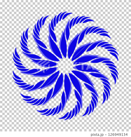 Blue tribal mandala icon with shadow. Perfect for logos, icons, items, tattoos, stickers, posters, banners, clothes, hats 126949134