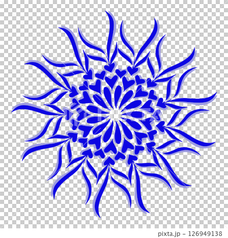 Blue tribal mandala icon with shadow. Perfect for logos, icons, items, tattoos, stickers, posters, banners, clothes, hats Blue tribal mandala icon with shadow. Perfect for logos, icons, items, tattoos, stickers, posters, banners, clothes, hats 126949138