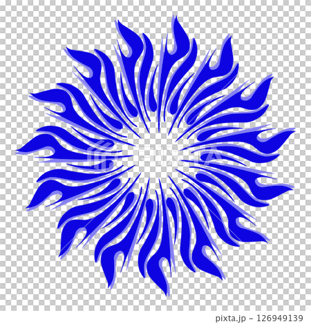 Blue tribal mandala icon with shadow. Perfect for logos, icons, items, tattoos, stickers, posters, banners, clothes, hats Blue tribal mandala icon with shadow. Perfect for logos, icons, items, tattoos, stickers, posters, banners, clothes, hats 126949139