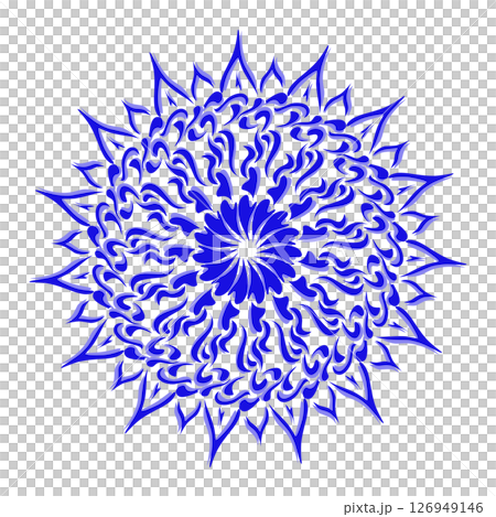 Blue tribal mandala icon with shadow. Perfect for logos, icons, items, tattoos, stickers, posters, banners, clothes, hats Blue tribal mandala icon with shadow. Perfect for logos, icons, items, tattoos, stickers, posters, banners, clothes, hats 126949146