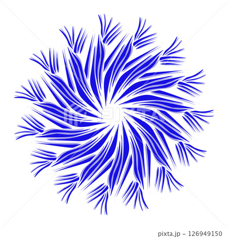 Blue tribal mandala icon with shadow. Perfect for logos, icons, items, tattoos, stickers, posters, banners, clothes, hats 126949150