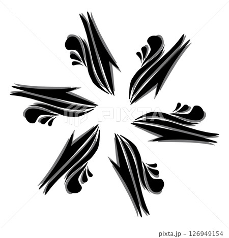 Black tribal mandala icon with shadow. Perfect for logos, icons, items, tattoos, stickers, posters, banners, clothes, hats 126949154