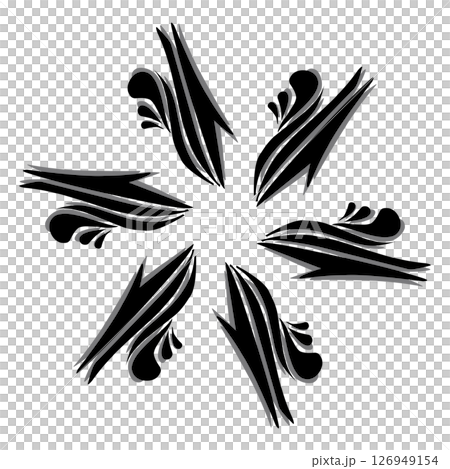 Black tribal mandala icon with shadow. Perfect for logos, icons, items, tattoos, stickers, posters, banners, clothes, hats 126949154