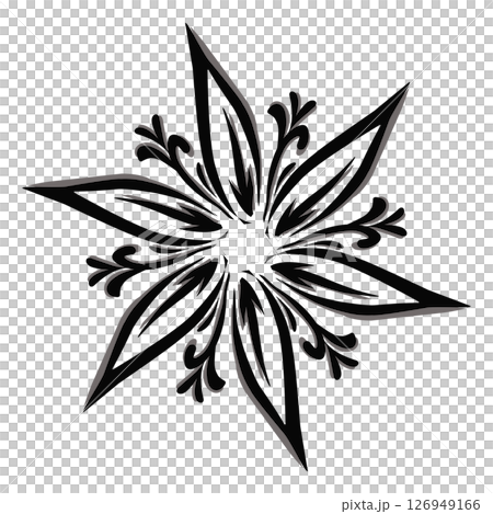 Black tribal mandala icon with shadow. Perfect for logos, icons, items, tattoos, stickers, posters, banners, clothes, hats 126949166