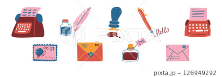 Post and Mail Service Object and Item Vector Set 126949292