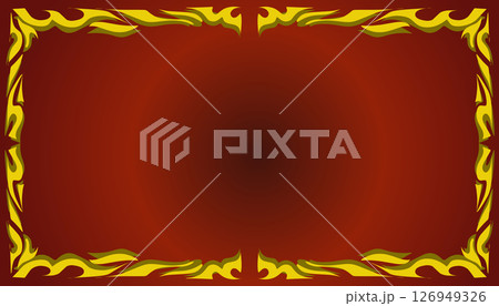 A gradient red abstract background illustration with a yellow frame. Perfect for invitation card, book cover, poster, banner, website design. A gradient red abstract background illustration with a yellow frame. Perfect for invitation card, book cover, poster, banner, website design. 126949326