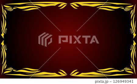 A gradient red abstract background illustration with a yellow frame. Perfect for invitation card, book cover, poster, banner, website design. 126949341