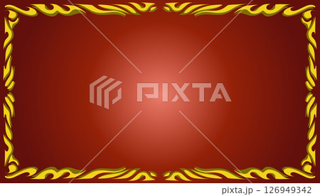 A gradient red abstract background illustration with a yellow frame. Perfect for invitation card, book cover, poster, banner, website design. A gradient red abstract background illustration with a yellow frame. Perfect for invitation card, book cover, poster, banner, website design. 126949342
