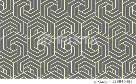 Abstract geometric pattern with stripes, lines. Seamless vector background. Gray and beige ornament. Simple lattice graphic design Abstract geometric pattern with stripes, lines. Seamless vector background. Gray and beige ornament. Simple lattice graphic design 126949486