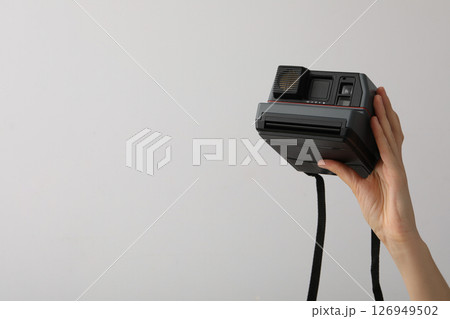 Retro camera, photo shooting on retro camera 126949502