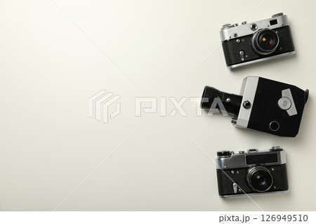 Retro cameras, shooting on retro cameras concept 126949510