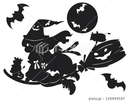 魔女　ハロウィン　シルエット 126949587