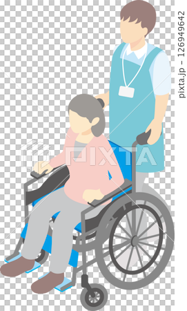 アイソメトリック 俯瞰 人物 男性 女性 車椅子 介護 福祉 介護士 福祉 メディカル イラスト アイソメトリック 俯瞰 人物 男性 女性 車椅子 介護 福祉 介護士 福祉 メディカル イラスト 126949642