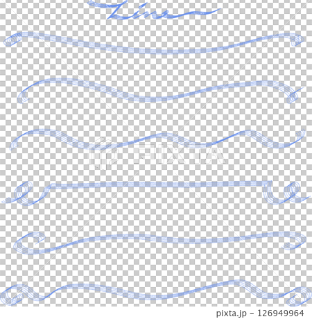 手描きドット曲線のシンプルなラインセット 126949964