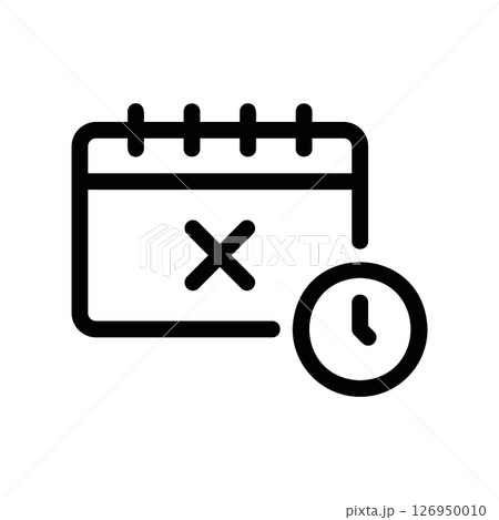 Event cancellation or time management symbol on a planner Event cancellation or time management symbol on a planner 126950010