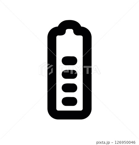 High Battery Level Indicator Icon with Four Charge Segments High Battery Level Indicator Icon with Four Charge Segments 126950046