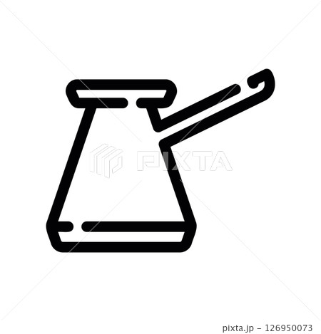 Outline Icon of a Traditional Cezve or Ibrik for Coffee Making Outline Icon of a Traditional Cezve or Ibrik for Coffee Making 126950073