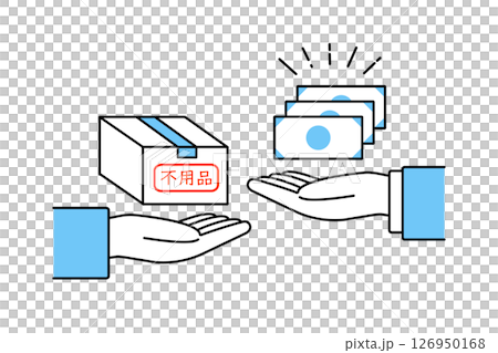不用品の売却と買取りをイメージしたイラスト 不用品の売却と買取りをイメージしたイラスト 126950168