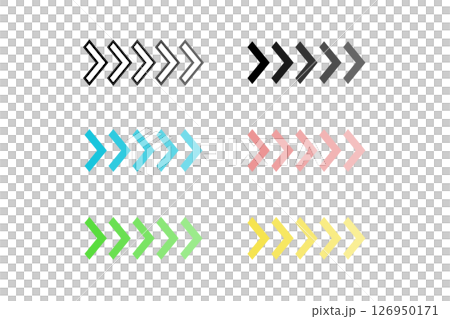 Illustration of gradient arrows with various color schemes 126950171
