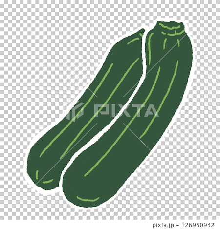 ズッキーニのフラットタッチイラスト ズッキーニのフラットタッチイラスト 126950932