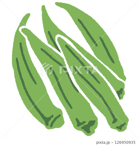 オクラのフラットタッチイラスト 126950935