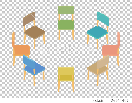 椅子を円形に並べたイラスト 126951497