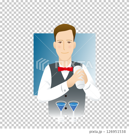 人物　仕事　職業　イラスト　バーテンダー 126951538