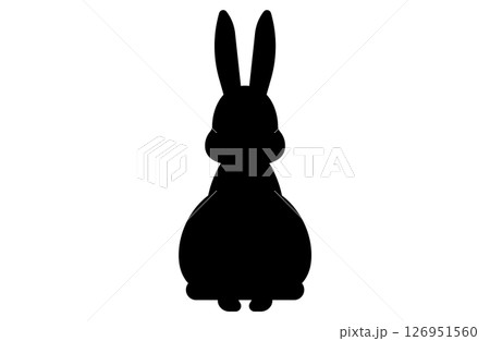 ウサギのシルエットシンプルアイコンベクターイラスト 兎 うさぎ 126951560