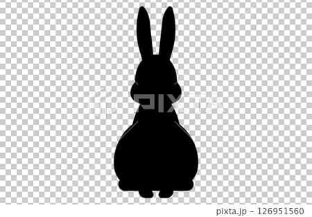 ウサギのシルエットシンプルアイコンベクターイラスト 兎 うさぎ 126951560