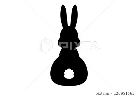 ウサギのシルエットシンプルアイコンベクターイラスト 兎 うさぎ 126951563