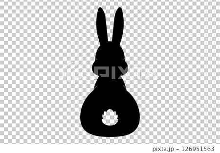 ウサギのシルエットシンプルアイコンベクターイラスト 兎 うさぎ 126951563